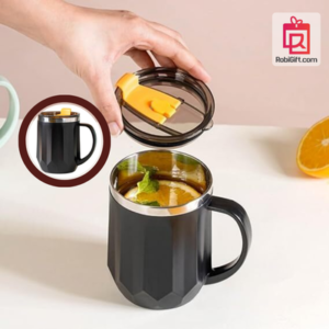 400ml Insulated Travel Mug for Tea & Coffee – Matte Black | ROBIGIFT