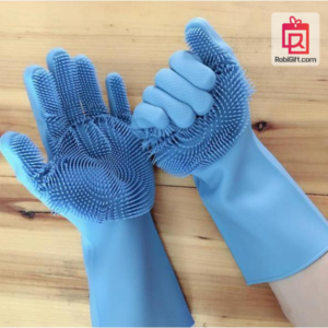 Silicone Dishwashing Gloves with Scrubber – Heat Resistant | ROBIGIFT
