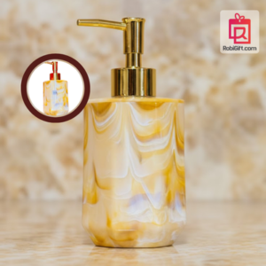 Luxury Marble Design Liquid Soap Dispenser with Golden Pump
